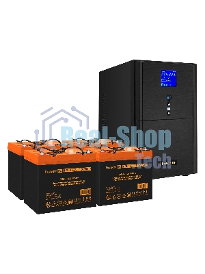 Комплект Источник бесперебойного питания EX295991RUS + батарея 55Aч EX285652RUS 4шт (инвертор, синус, для котла) ExeGate SineTower SZ-5000.LCD.AVR.2SH.1C13.T.RJ.USB <5000VA/4000W, чистый синусоида, LCD дисплей, AVR, 2*Schuko+1*C13+клеммы, RJ45/11, USB, линейно-интерактивный, черный> + батарея ExeGate HRL 12-55 (12В, 55А·ч) 4шт