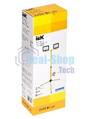 Прожектор светодиодный IEK LPDO606-2X050-65-K02 СДО 06-2х50Ш штатив 6500К IP65 черный