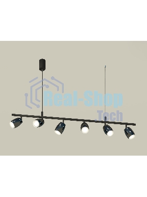 Светильник Ambrella light XB9006550/6 SBK/DCH/FR черный песок/черный хром/белый матовый MR16 GU5.3 (С9006, С1123, N7165)