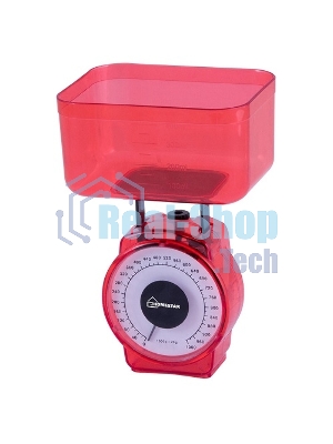 Весы кухонные механические HOMESTAR HS-3004М, 002795 красный, макс.нагрузка 1кг (в уп. 40 шт)