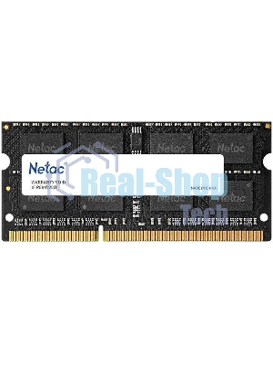 Оперативная память NETAC Basic, DDR3L, 8GB (1x8GB), 1600MHz, CL11, SO-DIMM