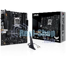 Материнская плата ASUS TUF GAMING A620M-PLUS WIFI, AM5, AMD A620, 4xDDR5, 4xSATA, 2xM.2, 1xPCIe 4.0 x16, 2xPCIe x1, 2xDP, 1xHDMI, 1x 2.5Gb LAN, 4xUSB-A 2.0, 2xUSB-A 3.2 Gen 1, 3x3.5 мм, 7.1, mATX
