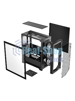 Компьютерный корпус PCCooler C3D510 BK ARGb, Tempered Glass Full Tower, Black, TG, 0.7 SPCC, 3x120мм ARGb E-ATX, ATX, mATX, mITX 170/390/410мм 2x2.5