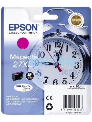 Картридж струйный Epson 27XL T2713 (C13T27134022/C13T27134020) пурпурный, 10.4 мл (1100 стр.), для WF7110/7610/7620
