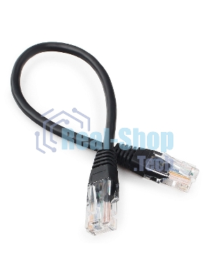 Патч-корд UTP Cablexpert cat.5e 0.25м, литой, многожильный, черный