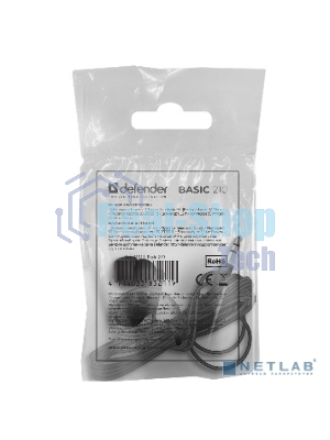 Проводные наушники Defender Basic 210 черный, внутриканальные, Jack 3.5 мм