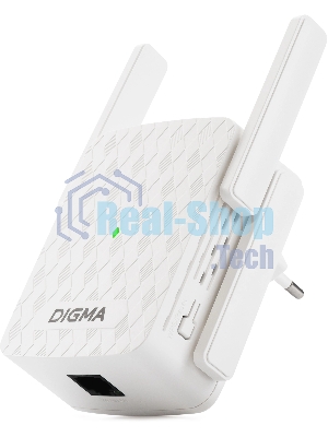 Повторитель беспроводного сигнала Digma D-WR310 (D-WR310V2) N300 Wi-Fi белый