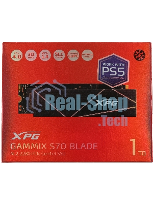 Накопитель SSD ADATA XPG BLADE S70, 1Tb, PCIe 4.0 x4, M.2 2280, NVMe, R/W 7400/5500, с радиатором