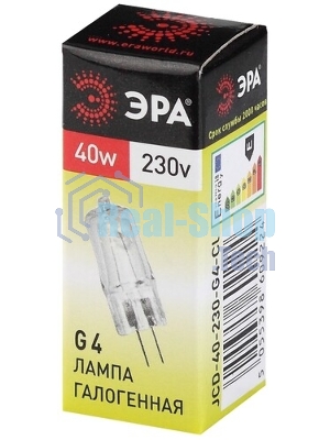 Лампа галогенная ЭРА G4-JCD-40W-230V-Cl(100/1000)