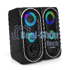Акустическая система 2.0 ExeGate EX289686RUS Accord 220 (питание USB, 2х3Вт (6Вт RMS), 60-20000Гц, черный, RGb подсветка)