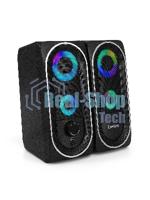Акустическая система 2.0 ExeGate EX289686RUS Accord 220 (питание USB, 2х3Вт (6Вт RMS), 60-20000Гц, черный, RGb подсветка)
