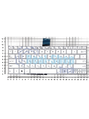 Клавиатура для ноутбука Asus F200CA F200LA F200MA X200 белая, без рамки, плоский Enter