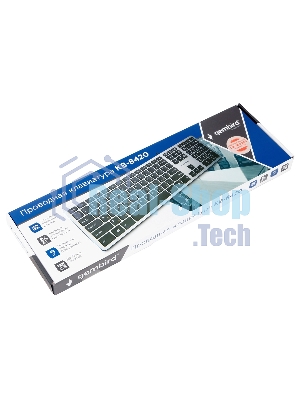 Клавиатура проводная Gembird KB-8420, USB, серый