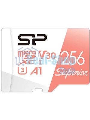 Флеш карта microSD 256Gb Silicon Power Superior A1 microSDXC Class 10 UHS-I U3 100/80 Mb/s (SD адаптер)
