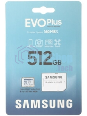 Флеш карта microSDXC 512Gb Samsung MB-MC512SA/EU EVO Plus + adapter