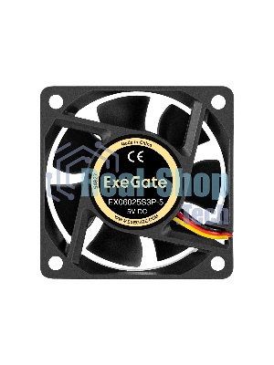 Вентилятор для корпуса ExeGate EX06025S3P-5 черный, 60 мм, 3500 об/мин, 25.3 дБ, 3 pin