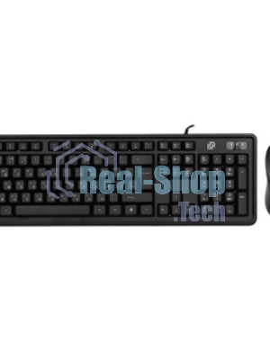Комплект клавиатура+мышь Oklick S605 проводной, USB, 2400 DPI, чёрный