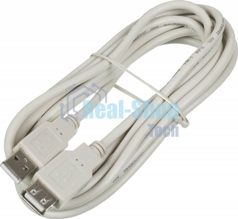 Кабель AM/AF USB2.0 3м Ningbo удлинитель USB 2.0, прозрачная изоляция, USB2.0-AM-AF-3-BR