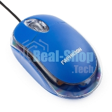 Мышь проводная Гарнизон GM-100B синий, 1000 dpi, USB, кнопки - 3