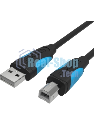 Кабель Vention USB 2.0 AM/BM - 1,5 м. черный VAS-A16-B150