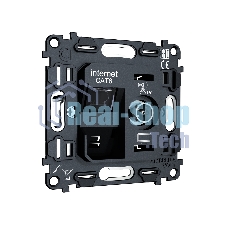 Механизм розетки компьютерной + TV оконечной RJ-45 (8P8C) CAT6/50-870 MHz 1dB с автоматической защитной шторкой QUANT VM195