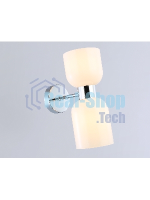 Настенный светильник Ambrella light LH56087/2 СH/FR хром/белый матовый E14*2 max 40W 215*120*300