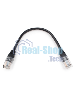 Патч-корд UTP Cablexpert cat.5e 0.25м, литой, многожильный, черный