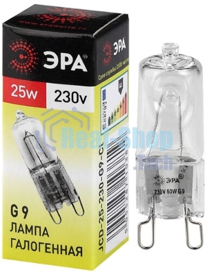 Лампа галогенная ЭРА G9-JCD-25-230V-Cl(100/1000/30000)