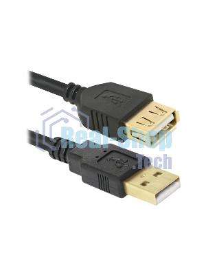 Кабель Defender PRO USB 2.0 кабель удлинительный 1.8м AM/AF, зол.конт, 2фер.фил.
