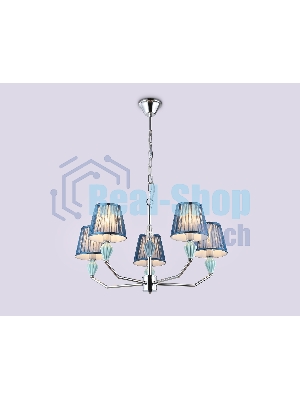 Люстра Ambrella light LH75061/5 CH/DB хром/темно синий E14/5 max 40W D690*810