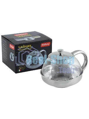 Чайник заварочный Mallony Menta-600 корпус/фильтр из нерж стали, 600 мл
