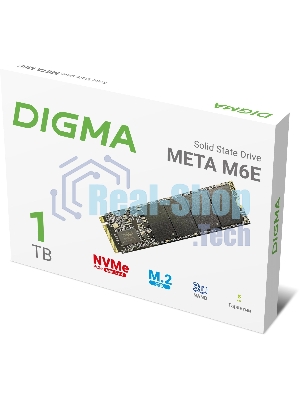 Накопитель SSD Digma Meta M6E DGSM4001TM6ET, 1Tb, PCIe 4.0 x4, M.2 2280, NVMe, R/W 5000/4600