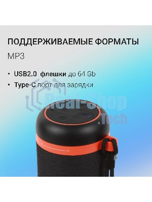 Колонка портативная Digma D-PS1521 черный 16W 2.0 BT 10м 1800mAh