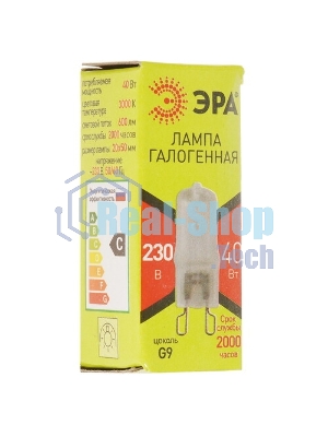 Лампа галогенная ЭРА G9-JCD-40-230V-Cl(100/1000/35000)