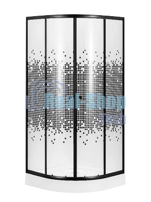 Душевой уголок BAU Dream с поддоном 90x90х195, прозрачное закаленное стекло с черной мозаикой 5 мм,