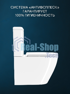 Унитаз напольный безободковый торнадо обратного потока Bau Dream Hurricane-2, усиленное быстросъёмное
