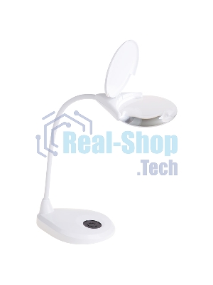 Лупа настольная 3D Rexant с подсветкой 3 LED, сенсорная регулировка яркости, EXPERT, белая