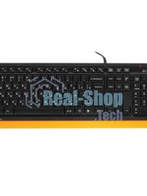 Комплект клавиатура+мышь A4Tech FStyler F1010 проводной, USB, 1600 DPI, чёрный/оранжевый