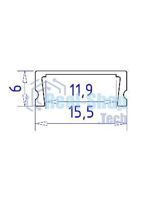 Алюминиевый профиль Ambrella light GP1700AL серебро 2000*15.5*6