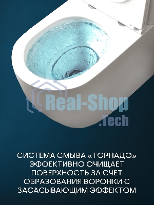Унитаз напольный безободковый торнадо обратного потока Bau Dream Hurricane-2, усиленное быстросъёмное