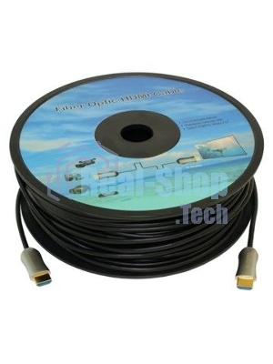 Кабель аудио-видео Fiber Optic HDMI (m)/HDMI (m) 25м. позолоченные контакты черный