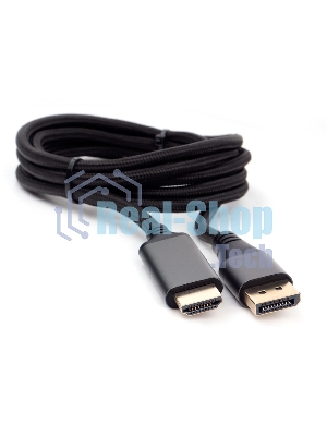 Кабель DisplayPort->HDMI Cablexpert CC-DP-HDMI-4K-6, 4K, 1.8м, 20M/19M, черный, экран, пакет