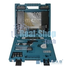 Наборы Makita D-31778 Набор 104шт,отвертка ручн,держ-ль магн,отв.насадки,сверла д\дер,мет,бет,рулетка,ур-нь,зенкер,нож,чем 