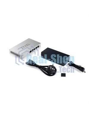 Коммутатор ZYXEL Web-managed Gigabit PoE Switch Zyxel GS1200-5HPv3, 5xRJ-45: 1G (4xPoE+), 68W PoE budget, desktop, fanless