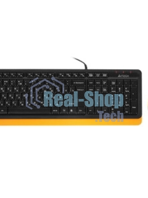 Комплект клавиатура+мышь A4Tech FStyler F1010 проводной, USB, 1600 DPI, чёрный/оранжевый