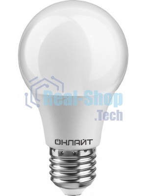 Лампа светодиодная ОНЛАЙТ 71650 OLL-A60-10-230-4K-E27 10 Вт грушевидная 4000К E27 820лм 176-264В белый