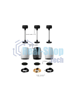 Корпус светильника C1123 DCH черный хром D70*60*H100mm MR16 GU5.3