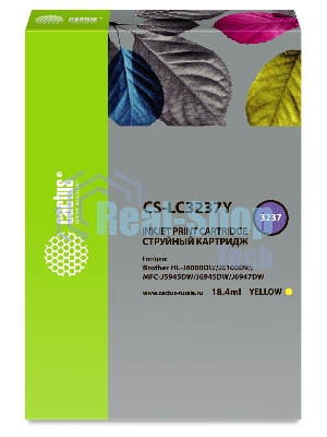 Картридж струйный Cactus CS-LC3237Y желтый (18.4 мл) для Brother HL-J6000DW/J6100DW