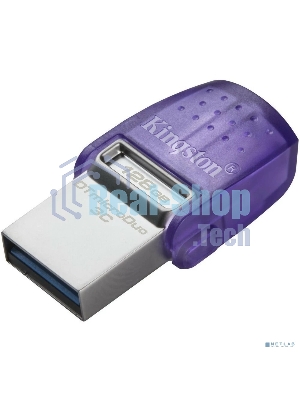 Флешка USB Kingston DataTraveler microDuo 3C (DTDUO3CG3/128Gb), 128Gb, USB 3.2 Gen 1/Type-C, R/W 200/15, фиолетовый