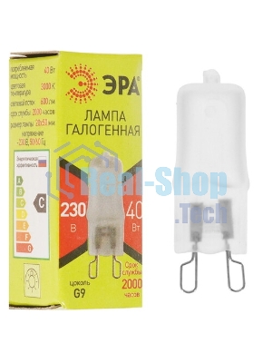 Лампа галогенная ЭРА G9-JCD-40-230V-Cl(100/1000/35000)